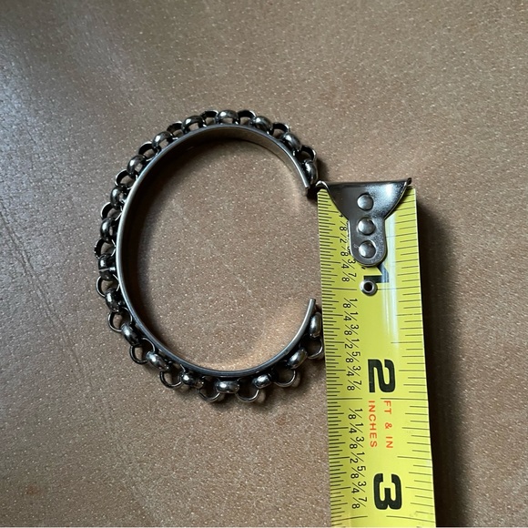 Elizabeth Cole chain cuff bracelet bangle silver layering minimal - Picture 6 of 8